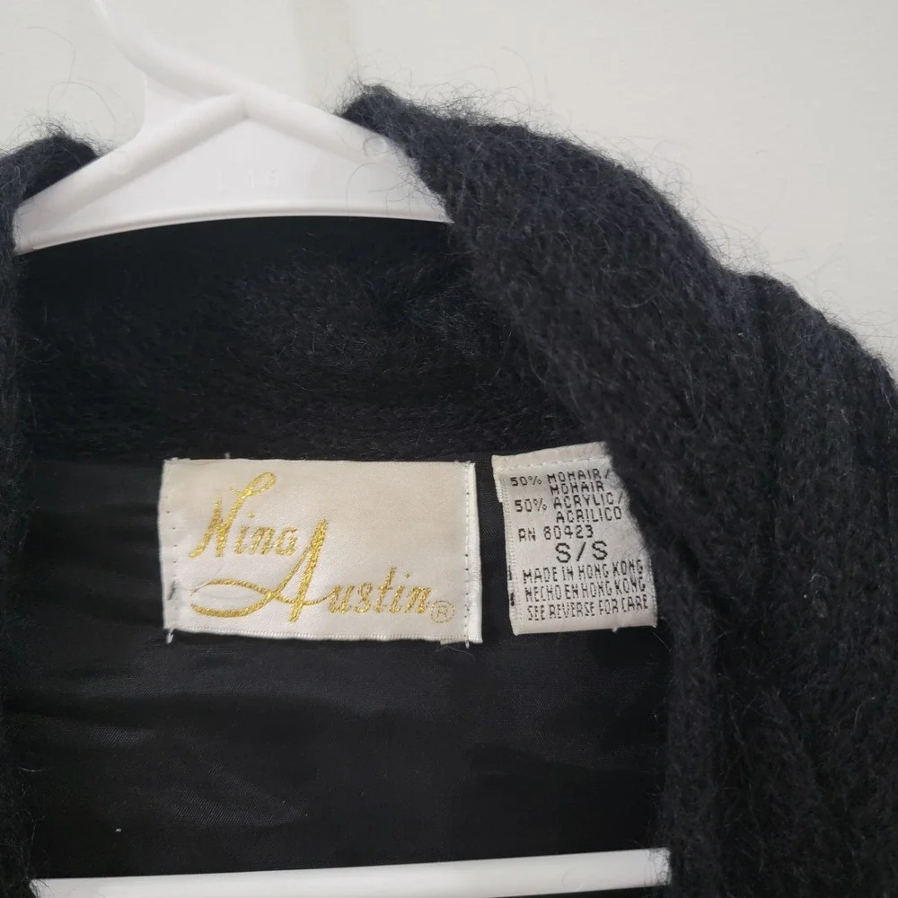 Nina Austin Womens Mohair Jacket Size Small Beaded Embroidered Indie‎ Maximalism